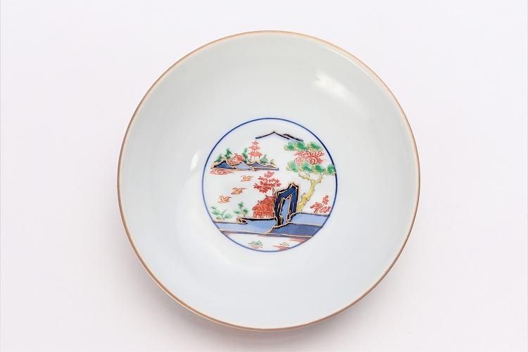 幸楽窯 錦色絵山水蓋丼 幸楽窯 錦色絵山水蓋丼