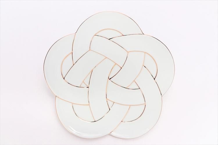 田清窯 太白金線梅むすび皿