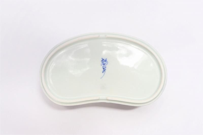 福泉窯 染付変り春秋 繭型蓋物