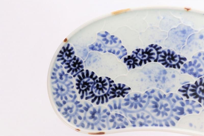 福泉窯 染付蛸唐草 繭型蓋物