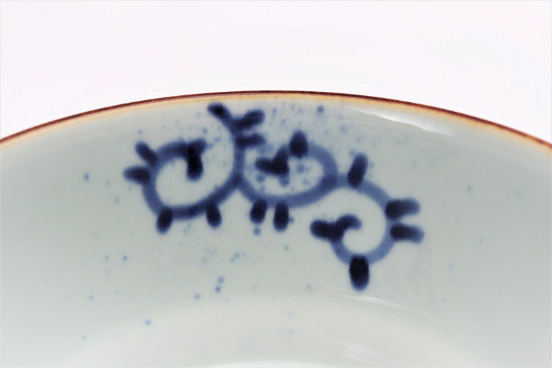 〇福泉窯×MARUKEIオリジナル　染付蛸唐草　高台ロクロ目麺鉢 画像サブ6