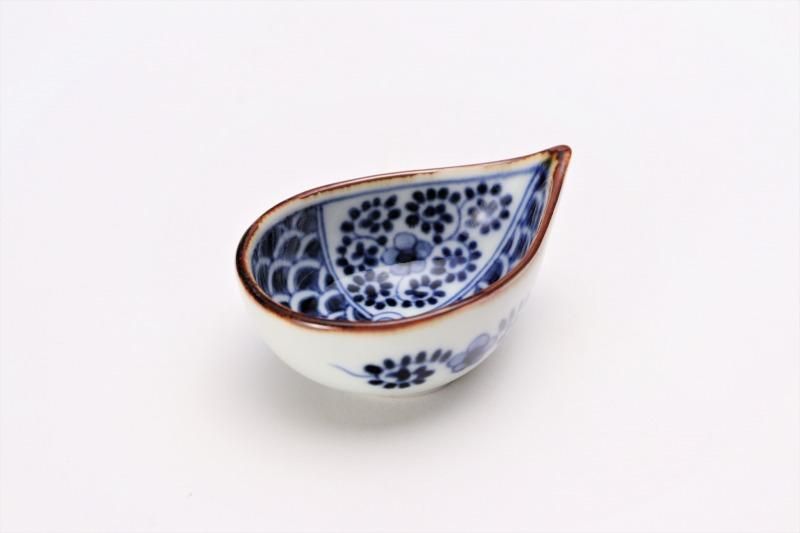 福泉窯 福泉窯×MARUKEIオリジナル 染付割地紋 しずく型小付