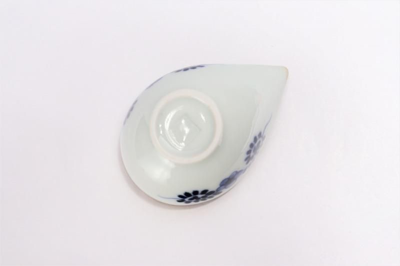福泉窯×MARUKEIオリジナル 染付割地紋 しずく型小付
