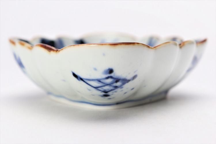 福泉窯 染付濃松竹梅 菱型菊割向付 福泉窯 染付濃松竹梅 菱型菊割向付