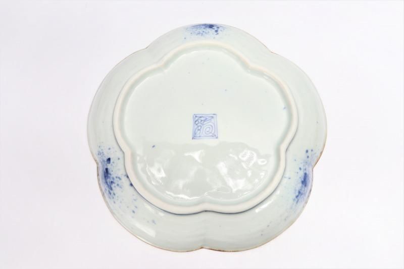 福泉窯×MARUKEIオリジナル 染付つたぶどう 花型8寸皿 福泉窯×MARUKEIオリジナル 染付つたぶどう 花型8寸皿