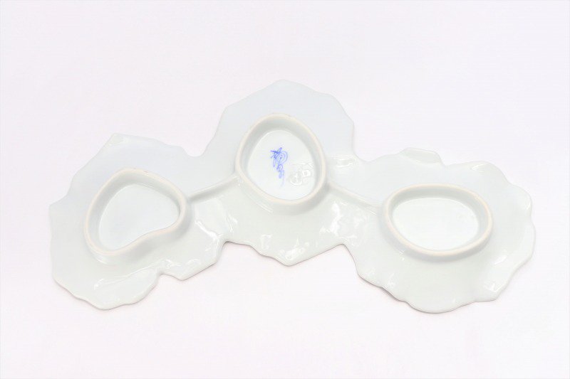 〇福泉窯　白磁プラチナ　ツワ型繋ぎ皿 画像サブ6