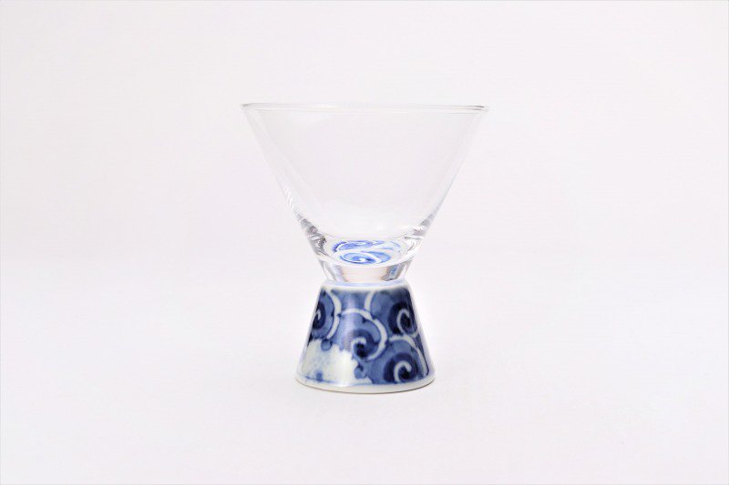 〇福泉窯×MARUKEIオリジナル　染付雪輪紋　丸型2寸グラスチョコ 画像サブ1