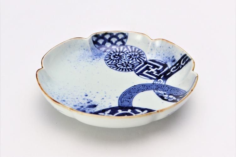 福泉窯×MARUKEIオリジナル 染付宝尽し 六方割7寸皿 福泉窯×MARUKEIオリジナル 染付宝尽し 六方割7寸皿