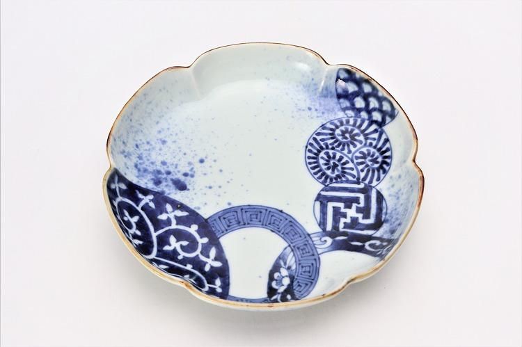 福泉窯×MARUKEIオリジナル 染付宝尽し 六方割7寸皿 福泉窯×MARUKEIオリジナル 染付宝尽し 六方割7寸皿