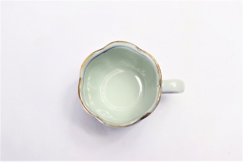 〇福泉窯　染付宝尽くし　花びら型コーヒー碗皿 画像サブ5