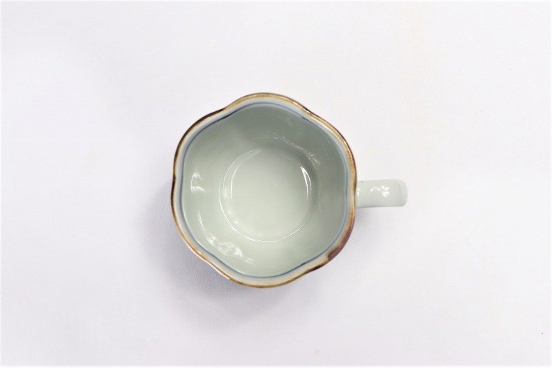 〇福泉窯　染付地紋丸紋　花びらコーヒー碗皿 画像サブ5