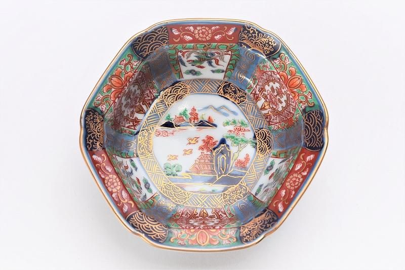 幸楽窯 錦色絵山水千代口
