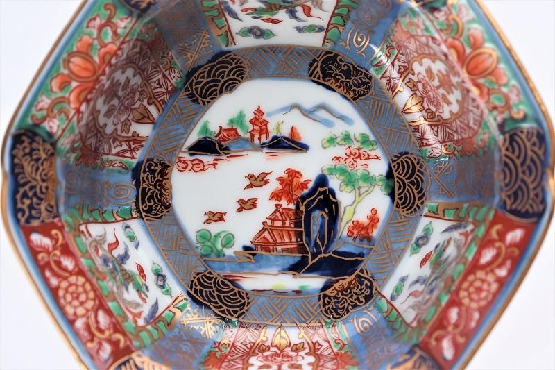 幸楽窯 錦色絵山水千代口