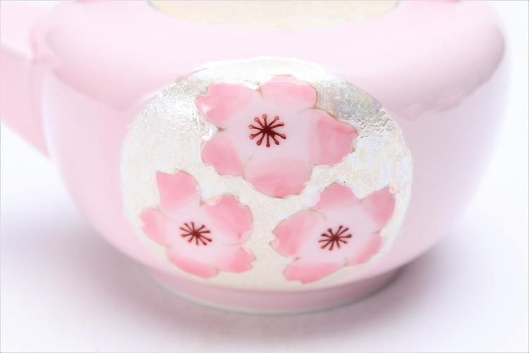 ☆田清窯 薄ピンク釉虹彩桜屠蘇器