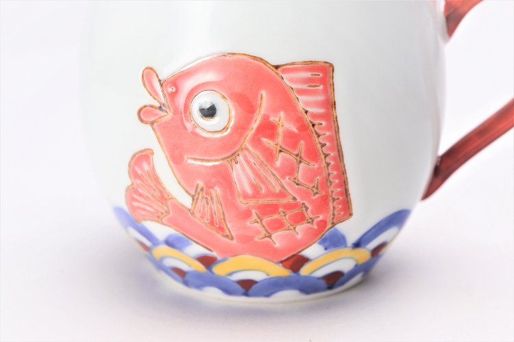 ☆徳七窯　波鯛丸マグカップ(赤) 画像サブ3