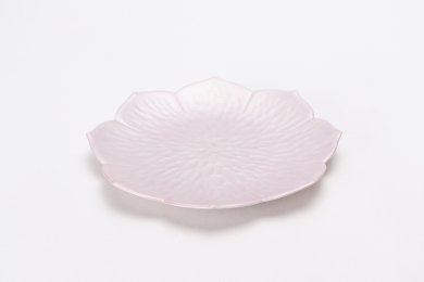 ☆貝山製陶所　ピンク彩桔梗型銘々皿
