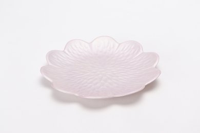 ☆貝山製陶所　ピンク彩菊型銘々皿