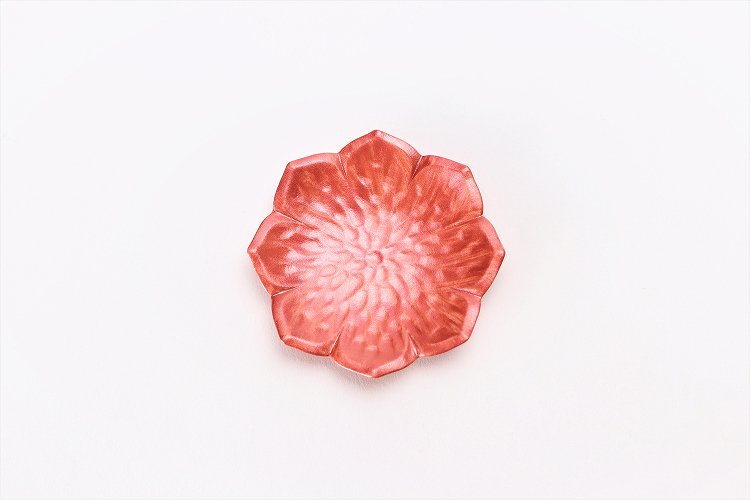 ☆貝山製陶所　雲母赤桔梗型箸置 画像サブ2