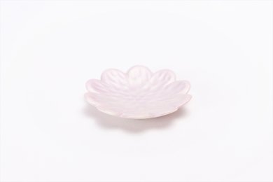 ☆貝山製陶所　ピンク彩菊型箸置