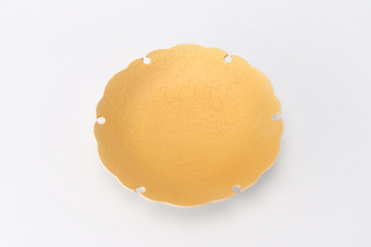 〇【オリジナル】金彩泡紋様雪輪皿 画像サブ2