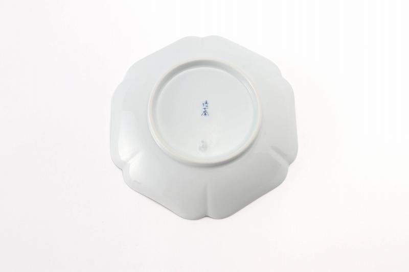 徳七窯 染付松梅文木甲和皿