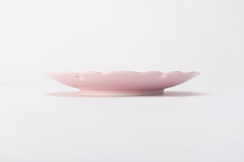 〇MARUKEIオリジナル　薄ピンク釉虹彩桜雪輪皿 画像サブ1