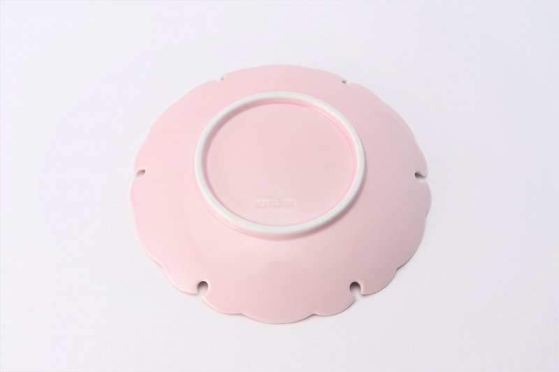 〇MARUKEIオリジナル　薄ピンク釉虹彩桜雪輪皿 画像サブ4