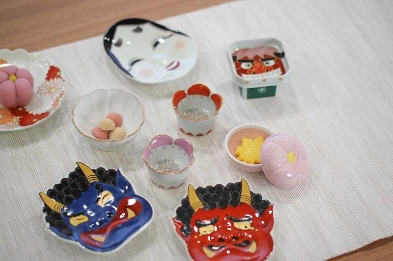徳幸窯 錦ピンク梅型小付