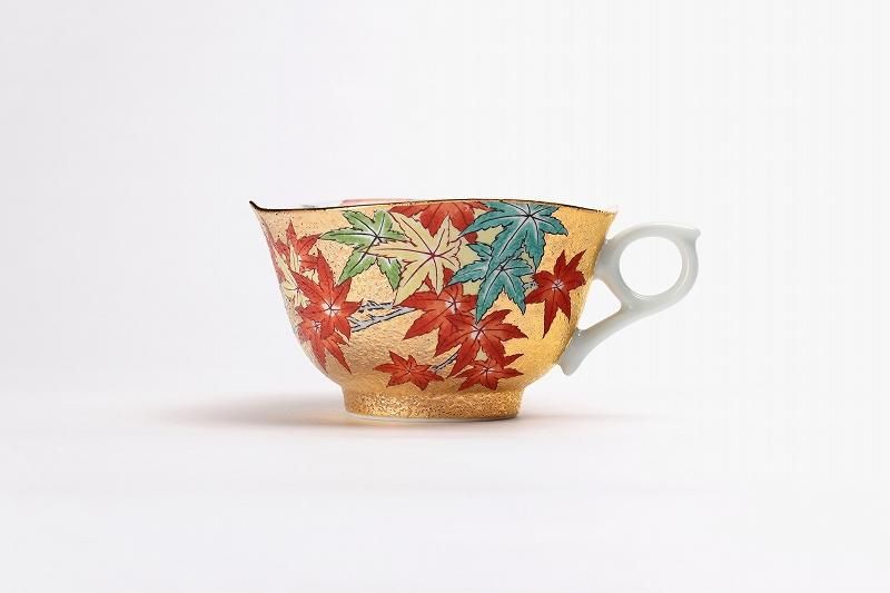 金彩華絵 煎茶湯呑セット 伝統工芸士「江口天童」作 金龍窯