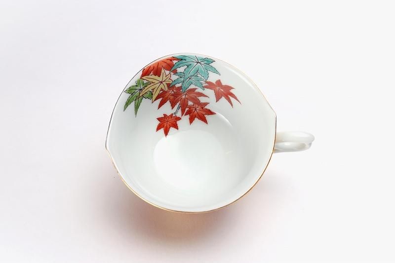 金龍窯 金彩紅葉(転写) コーヒー碗(木箱付) 金龍窯 金彩紅葉(転写) コーヒー碗(木箱付)