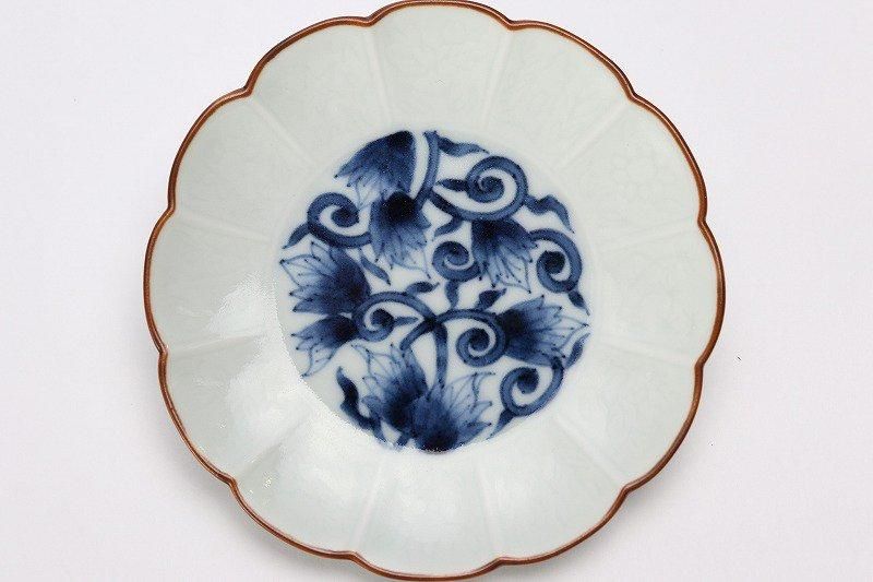 380 古染付 小鉢 膾皿２客 なづな紋 径14.5cm 無傷 明末/中国 380 古染付 小鉢 膾皿2客 なづな紋 径14.5cm 無傷