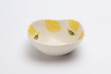 ☆菊祥陶器　フレッシュアート四方ウェイブボウル　レモン