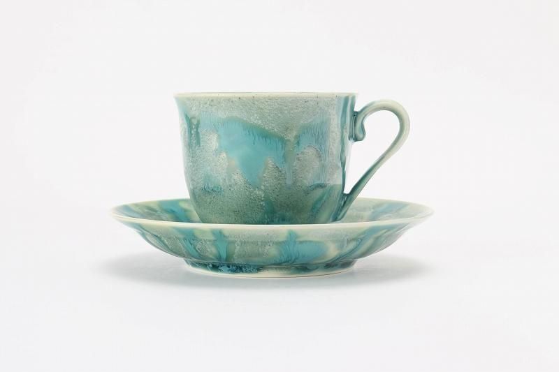 ☆真右ェ門窯 九州夫作 若葉の頃 珈琲碗 緑