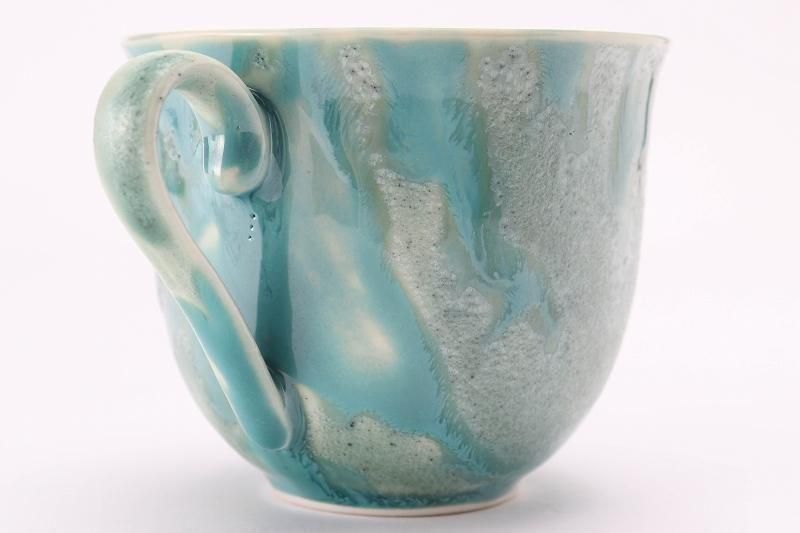 ☆真右ェ門窯 九州夫作 若葉の頃 珈琲碗 緑