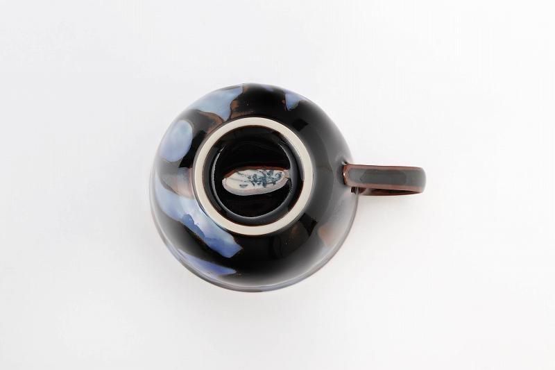 真右ェ門　遊珈琲椀　馬場 九洲夫作　　有田焼 ☆真右ェ門窯 九州夫作 青韻 珈琲碗