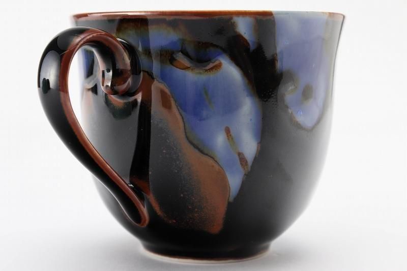 真右ェ門　遊珈琲椀　馬場 九洲夫作　　有田焼 ☆真右ェ門窯 九州夫作 若葉の頃 珈琲碗 若緑