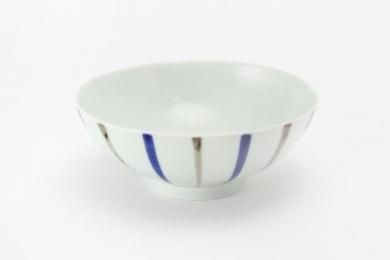☆皓洋窯　染付二色サビ十草　お茶漬碗