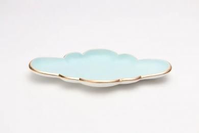 ★【20％OFF】アウトレット　瑞峯窯×MARUKEIオリジナル　アクアマット渕金雲形前菜皿