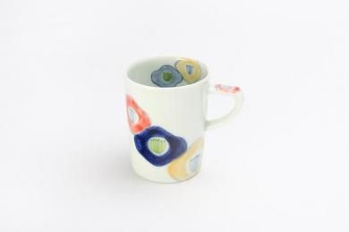 ★【20％OFF】アウトレット　一峰窯　花絵　ドラムマグ