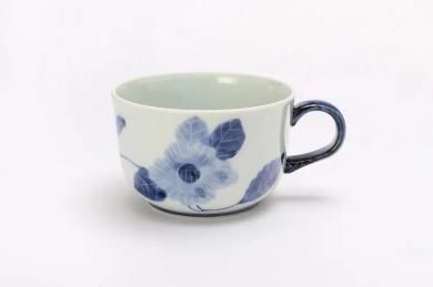 ★【20％OFF】アウトレット　江口製陶所　花もよう(椿)　スープカップ