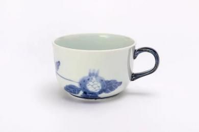 ★【20％OFF】アウトレット　江口製陶所　花もよう(柘榴)　スープカップ