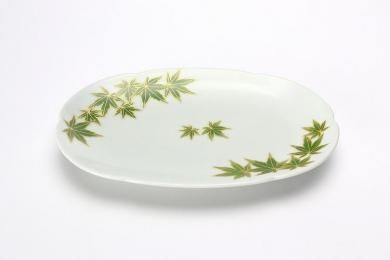 ★【50％OFF】アウトレット　錦青もみじ　楕円皿