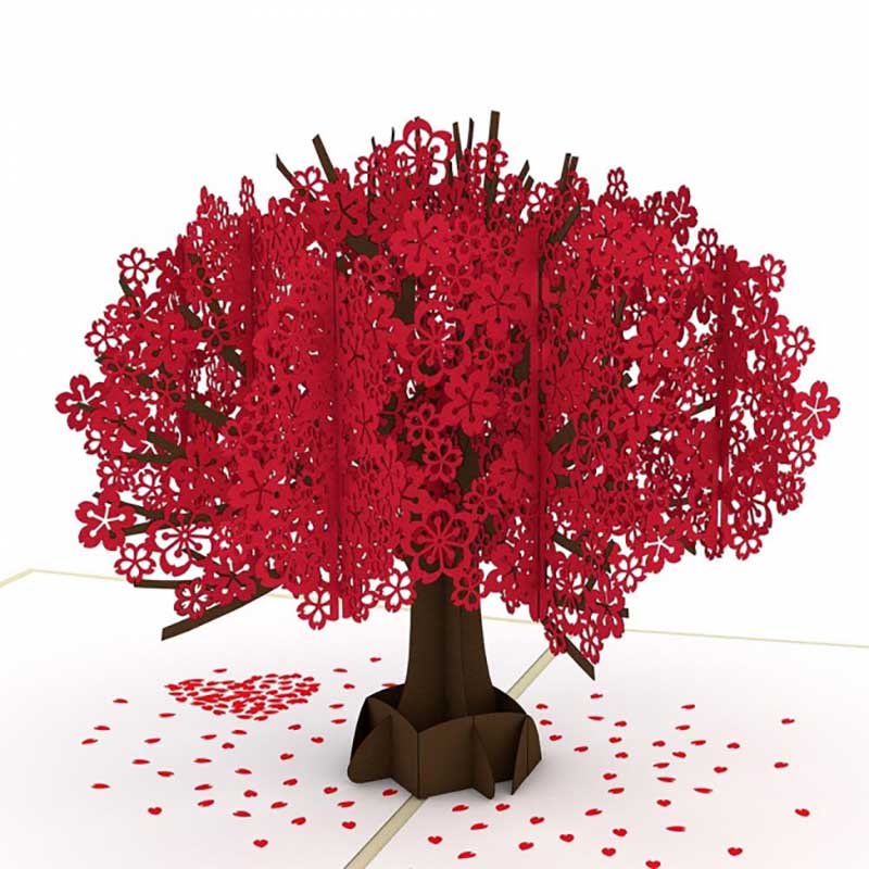 Red Sakura Tree 3D card<br>ֿκ