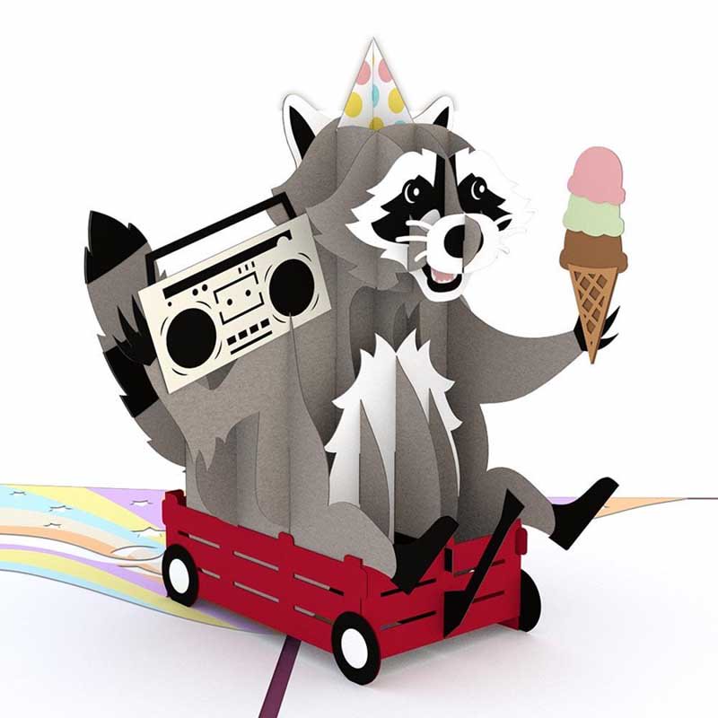 Party Raccoon 3D card<br>饤ޤϥѡƥ