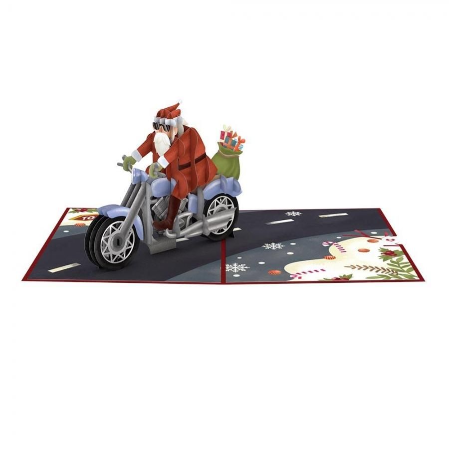 バイクに乗るサンタクロースのポップアップカード Nisshodo Greeting バイクに乗るサンタクロースのポップアップカード Nisshodo Greeting