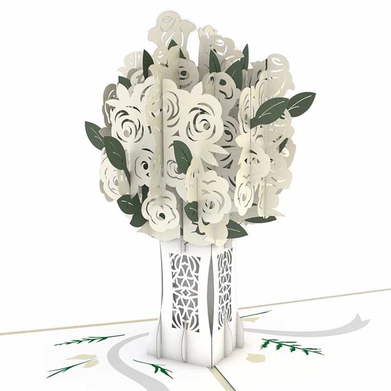 Rose Bouquet White 3D card<br>Хβ«