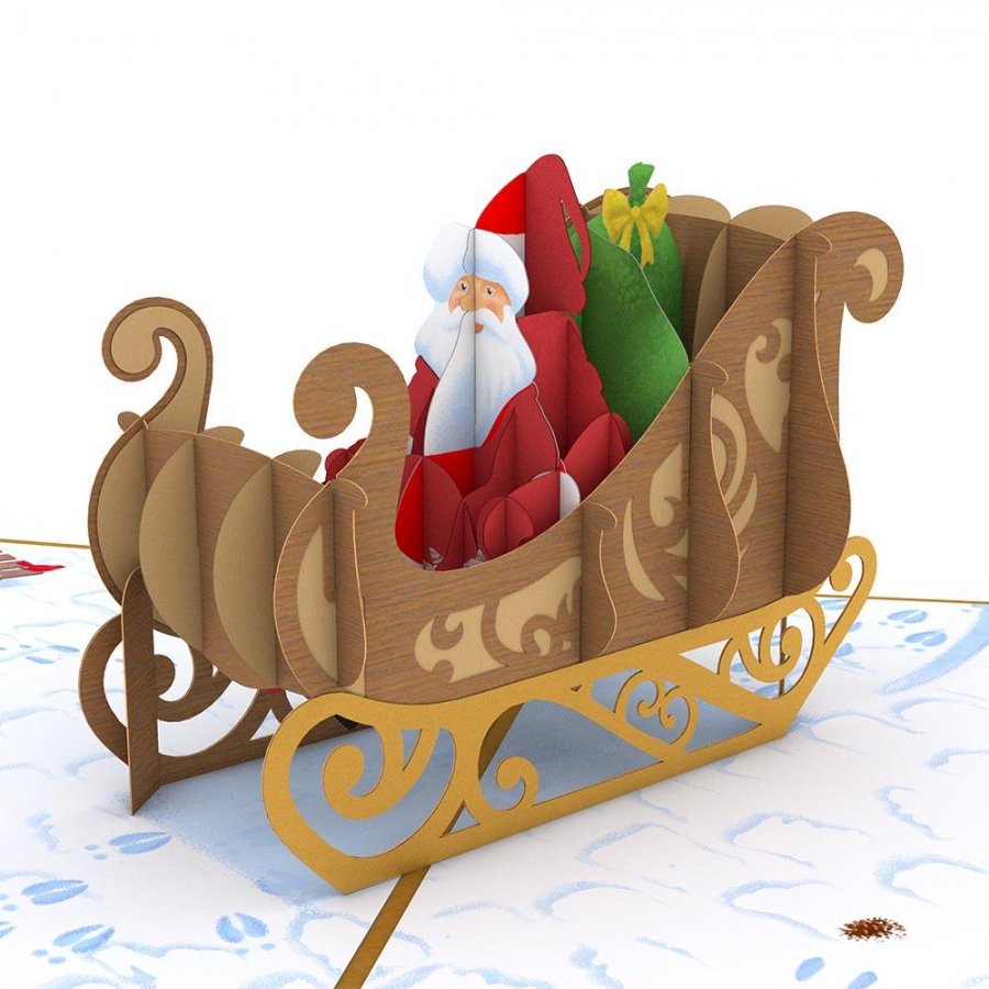 Night Before Christmas Santa Sleigh 3D card<br>ʥ ӥե ꥹޥ 