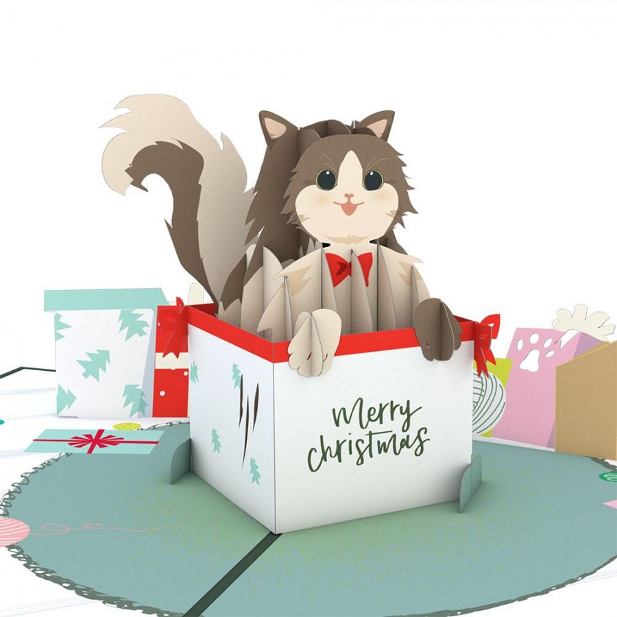 Christmas Cat 3D card<br>ꥹޥå