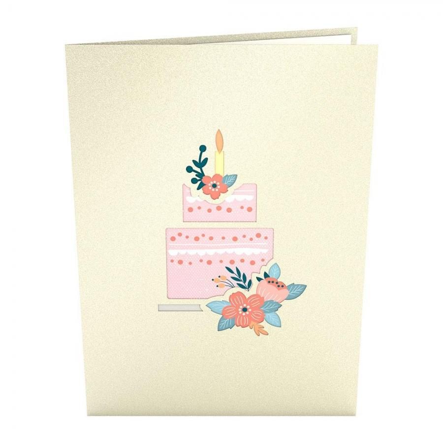 Floral Birthday Cakeのポップアップカード Nisshodo Greeting