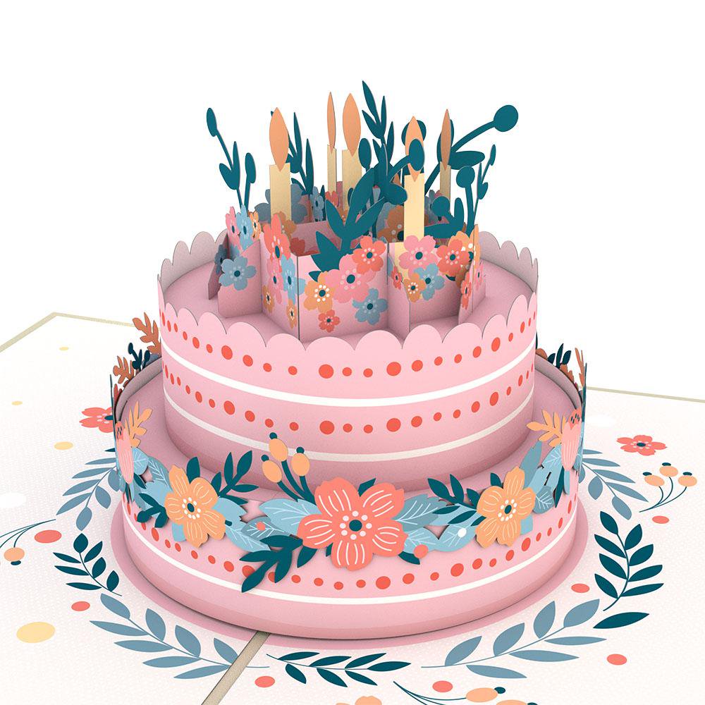 Floral Birthday Cake 3D card<br>եСǥ